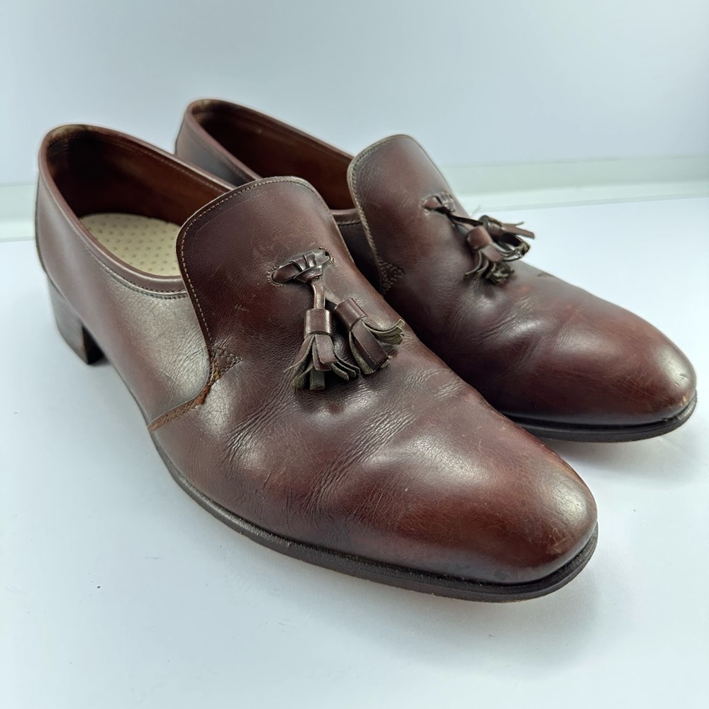 Bally Switzerland Continentals Men’s Brown Leather Loafers With Tassels 9M